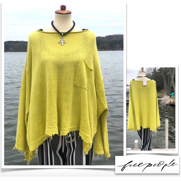 Free People Oversized Pullover Lemon Zest - Picture 3 of 3